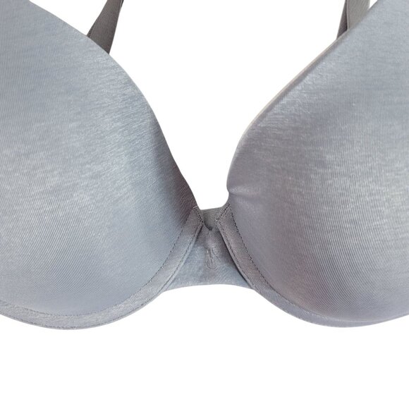 Victoria's Secret Uplift Semi Demi Bra Gray 34D Underwire Adjustable Seamless - Picture 3 of 9